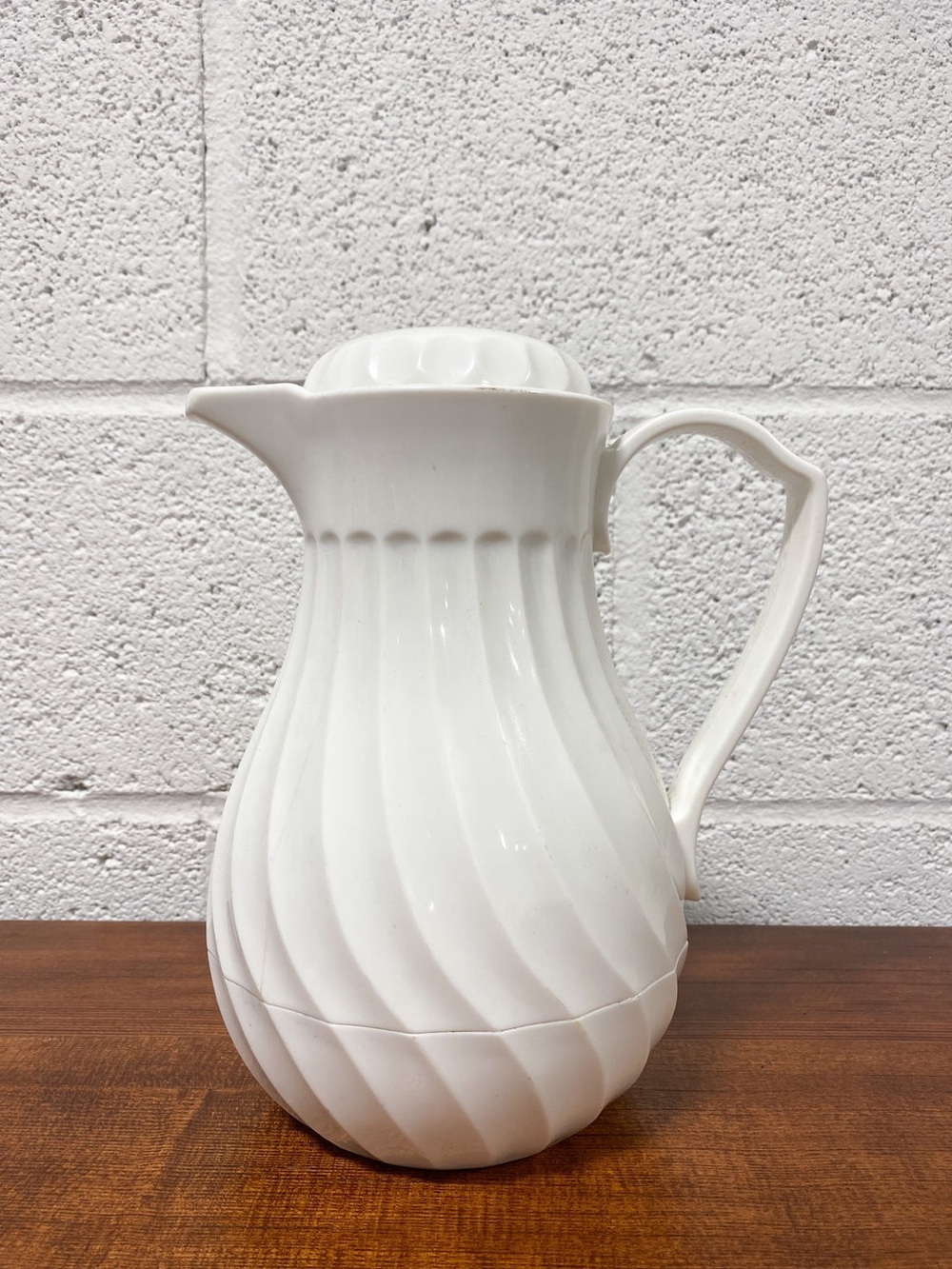 Edward Don & Company White Insulated swirl carafe vintage